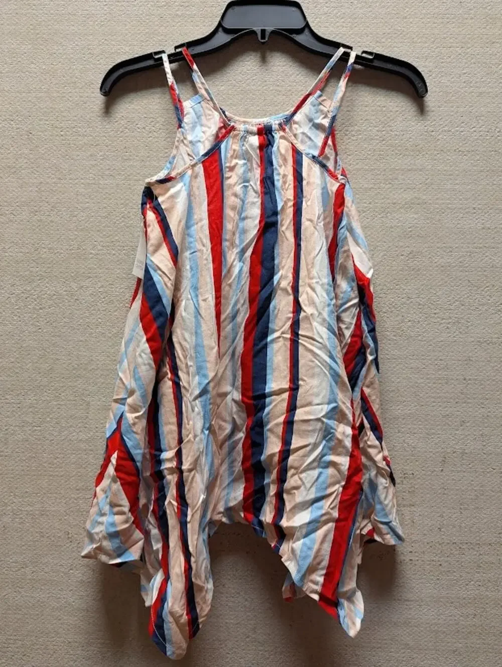 Harper Canyon Striped Girls Small (7-8) Youth Hankerchief hem Summer